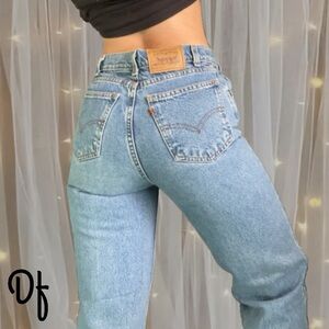 Levi's 31450-0214 vintage medium wash orange tab straight leg jeans